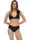 Bikini Set Triangle Top & Brazil Bottom Black Floral