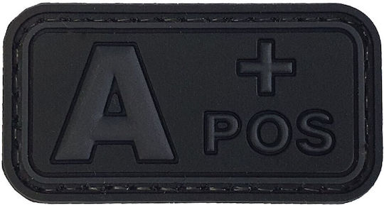 Blood Type Small Black-Grey PVC 3D Patch Blood Type A+