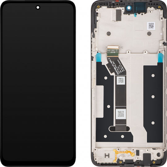 Motorola Screen Service Pack with Touch Mechanism and Frame for Motorola G35 (Black)