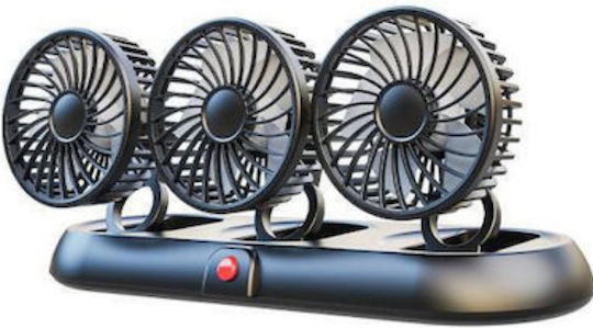 Multifunktionaler Auto-Ventilator Drei Köpfe Verstellbar Faltbar Kennzeichen Weiß 5V USB