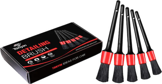 Tonyin Tt08 Detailing Brush Kit 5 In 1 – Σετ Πινέλα Καθαρισμού 5 1