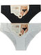 Femei Slip 2Pack fără cusături White - Black