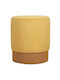 Stool For Living Room Upholstered with Fabric Ropp Yellow