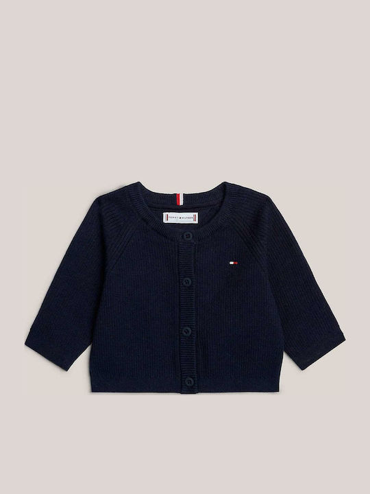 Kids Cardigan Knitted Dark Blue Essential