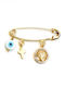 Art d or Child Safety Pin made of Gold 9K with Cross