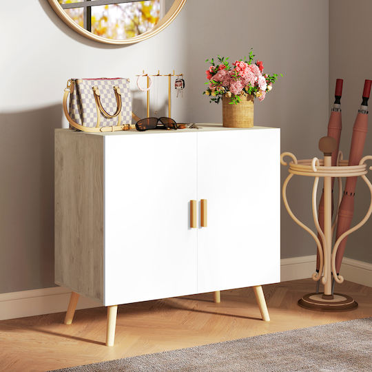 Cabinet Floor 76x41.2x74cm White and Oak Cabinet Floor 76x41.2x74cm White and Oak