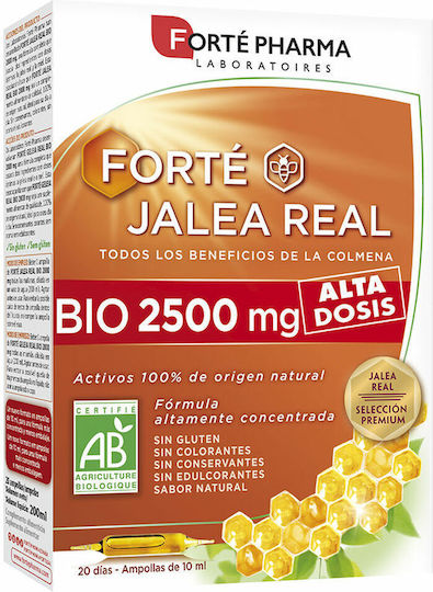 Forte Pharma Jalea Real Vitamina pentru Energie, Întărirea Sistemului Imunitar & Părul 2500mg 20 x 30ml