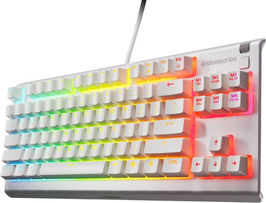 SteelSeries APEX 3 TKL Gaming Πληκτρολόγιο Tenkeyless με RGB φωτισμό (Αγγλικό US) Λευκό