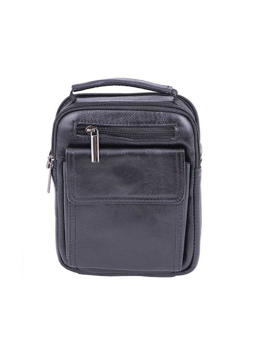 Piele Geantă pentru bărbați Umăr / Crossbody Neagră