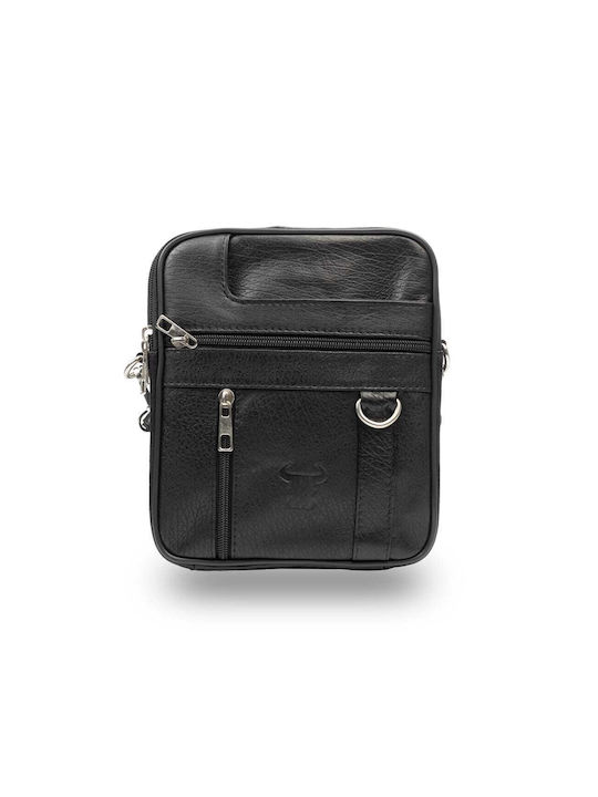 Piele Geantă pentru bărbați Umăr / Crossbody Neagră