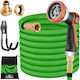 Garden Hose Gardebruk Green Length 30m Flexible Spray Head 10 Functions