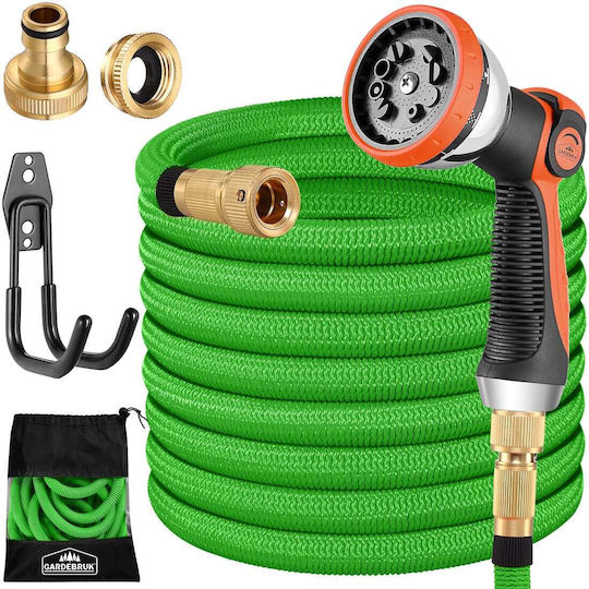 Garden Hose Gardebruk Green Length 30m Flexible Spray Head 10 Functions
