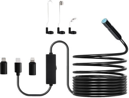 Cameră de Inspecție Endoscop Ip67 Lungime 3m Android Ios 9+ Usb-c Rezoluție 1920 X 1440 8 Lămpi Led 2x Lentilă Cablu Rigid