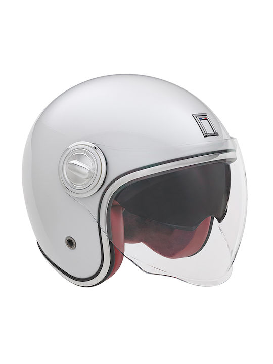 Nox Heritage Pearl White Motorcycle Helmet Jet ...