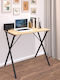 Professional Office Zervan Wooden Oak-black with Metal Legs 80x50x84cm