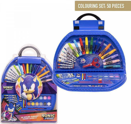 Cerda Sonic Colouring Set in Case 55x40cm 50 Pieces