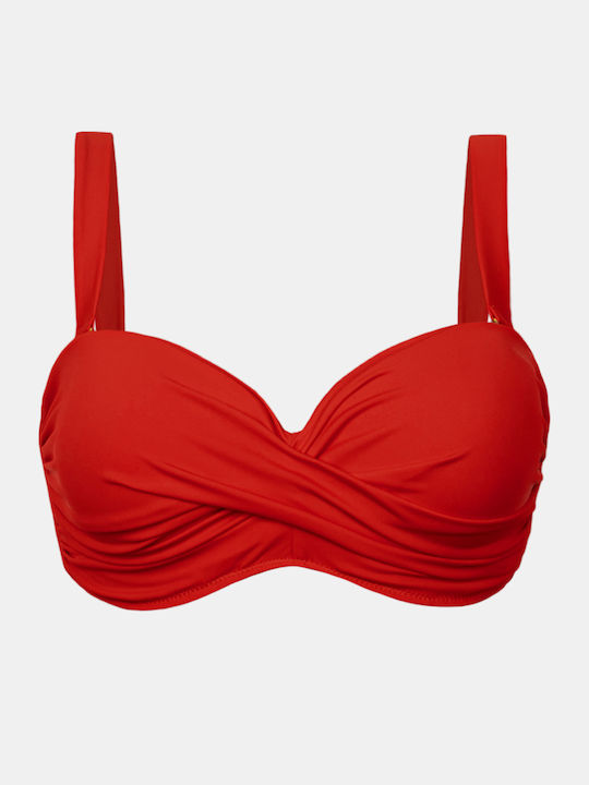 Rock Club Strapless Bikini Top D Cup Red