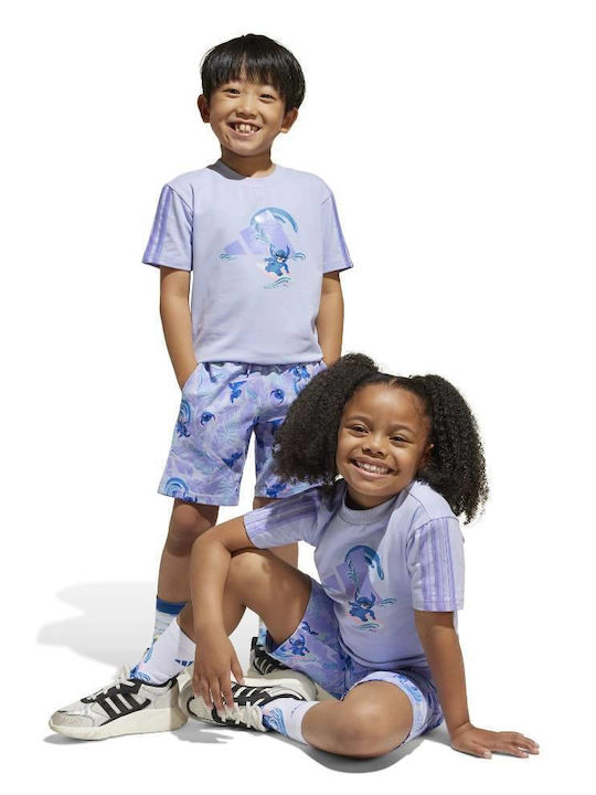 adidas Kinderbekleidungsset mit Shorts Lila 2 Stück