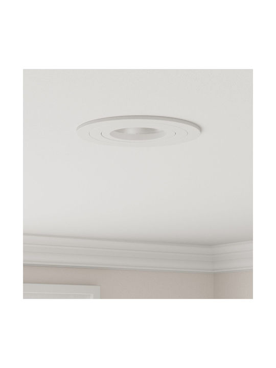 vidaXL Rundes Metallisches Deckenstrahler Mit Eingebauter LED Und Warmweißem Licht Weiß 9,1x9,1cm