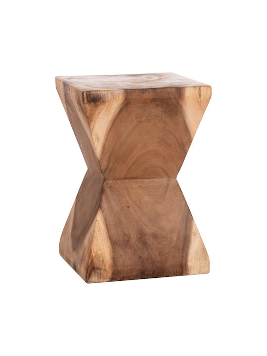 Stool For Living Room Wooden Anvil Natural Color 31x31x45cm