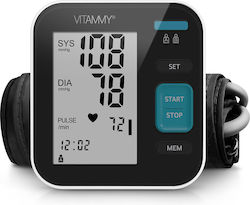 Vitammy Next 5 Basic Elektronisches Oberarm-Blutdruckmessgerät USB-Anschluss Arrhythmie-Erkennung Körperbewegungserkennung Manschette 22-40 cm Schwarz Weiß