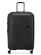 Delsey Anvers Large Hard Travel Suitcase Black with 4 Wheels Height 75.5cm
