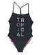 Joyce Tropical Kids Swimwear One-Piece Black