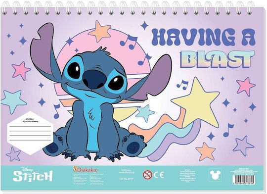Спирален блок за рисуване стикери и шаблони A4 Having A Blast 40 листа Disney