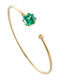 Oxette Women's Bracelet Handcuffs made of Silver Gold Plated with Zircon