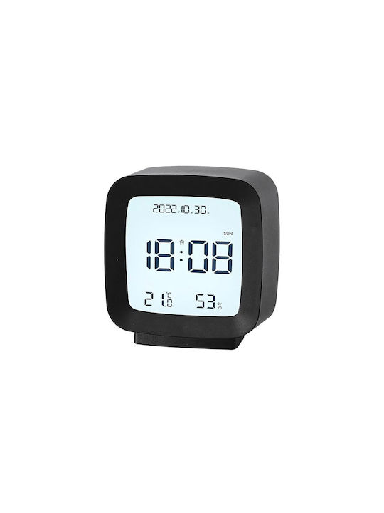 Digitaler Wecker LCD-Bildschirm Temperatur Luftfeuchtigkeit Schlummerfunktion 8x4x8,5 cm Aria Trade