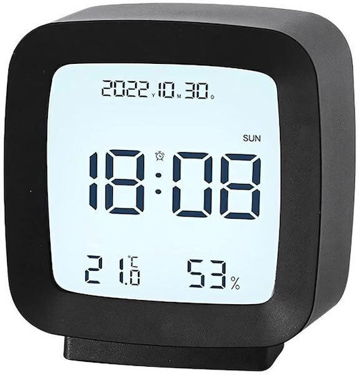 Digitaler Wecker LCD-Bildschirm Temperatur Luftfeuchtigkeit Schlummerfunktion 8x4x8,5 cm Aria Trade