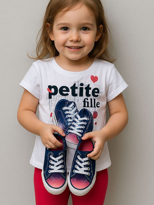 Kinder-Set mit Leggings Sommer 2Stück Weiß