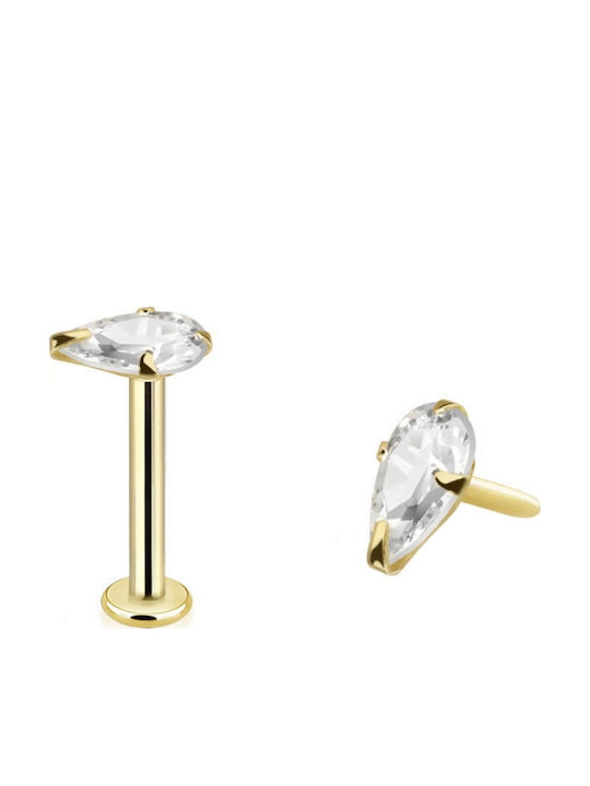 Polytimo Gold 14K Bar Earring 1.2mm