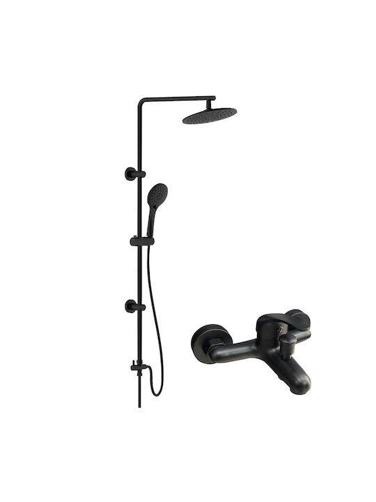 Vinci Shower Column with Mixer Black Vinci Shower Column with Mixer Black