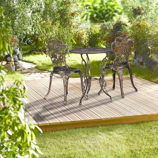 Set Sala De Mese Pentru Spații Exterioare Mici 3 Piese Bronz