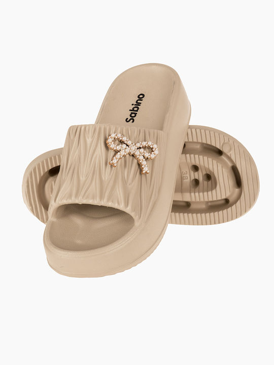 Sabino Frauen Flip Flops in Beige Farbe