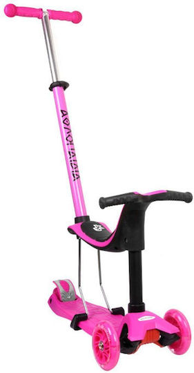 Athlopaidia Kinderroller 3-Rad mit Sitz für 15 Monate Rosa