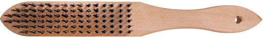 Wire Brush Rust Removal Wooden Handle 6 Rows Wire Bristles Geko G00736