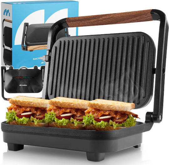 MalTec Sandwichmaker Grill mit Keramikplatten 1500W Schwarz