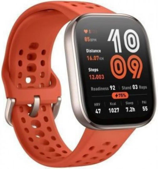 Amazfit Bip 6 46мм Водоустойчив Смартчасовник с Пулсомер (Червен)