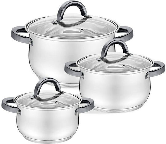 Maestro Töpfe Set aus Rostfreiem Stahl Silber 6 Teile Maestro Töpfe Set aus Rostfreiem Stahl Silber 6 Teile