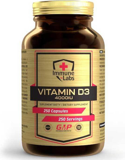 Immune-Labs Vitamin D3 Βιταμίνη για Ενίσχυση του Ανοσοποιητικού & την Υγεία των Οστών 4000iu 250 κάψουλες
