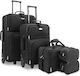 Set 5 Travel Bags Monzana 2 Suitcases 3 Bags Black