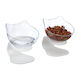 Bol ortopedic pentru hrană și apă pisici 2 bucăți bază antiderapantă transparent alb 15 x 13 x 15 cm