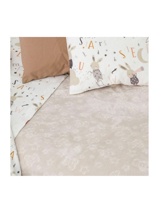 Borea Blanket Cot Pink with Animal 110x140cm