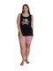 PijaMood Sommer Damen Pyjama-Set Black