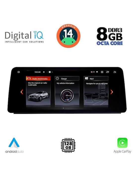Digital IQ Car Audio System for BMW E60 2008-2011 (Bluetooth/USB/WiFi/GPS/Apple-Carplay/Android-Auto) with Touch Screen 10.25"