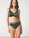 Underwire Bikini Set Bra & Slip Bottom Green