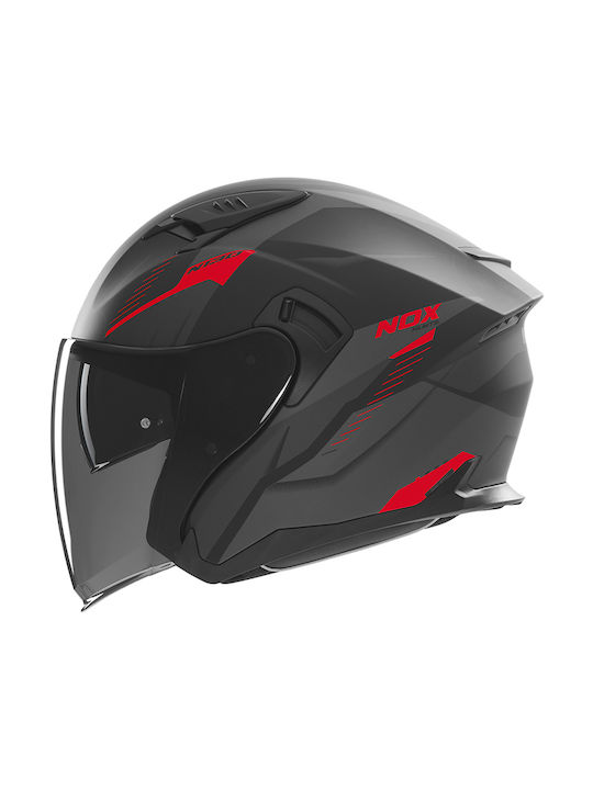 Nox N130 Myst Black/Red Mat Κράνος Μηχανής Jet ...