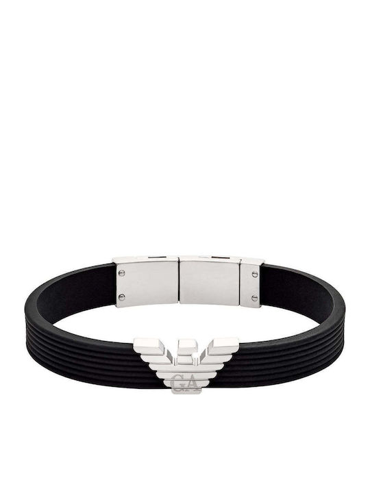 Emporio Armani Eagle Logo Мъжка Кожена Гривна 19.5см